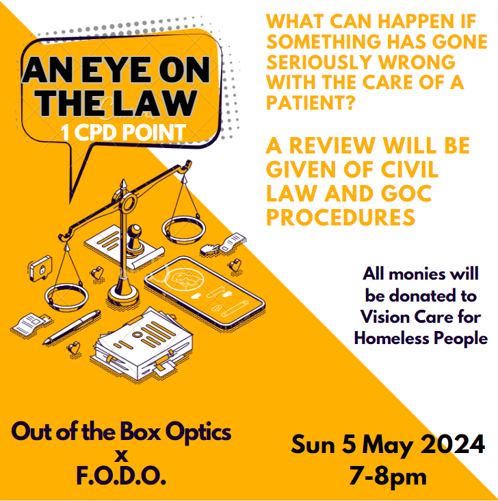 Online CPD Webinar: “An Eye on the Law”. 5 May 2024. 7-8pm