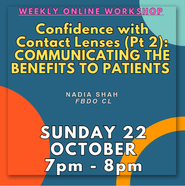 WOW: Confidence with Contact Lenses (Pt 2) [Sun 22 Oct] [7-8pm]